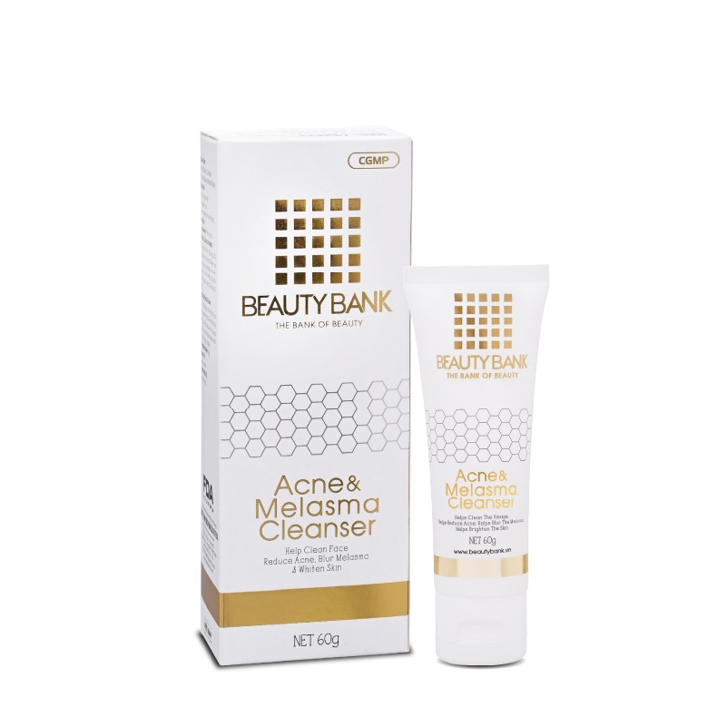 BEAUTY BANK - Sữa Rửa Mặt ACNE & MELASMA CLEANSER , giảm mụn, mờ nám, trắng da