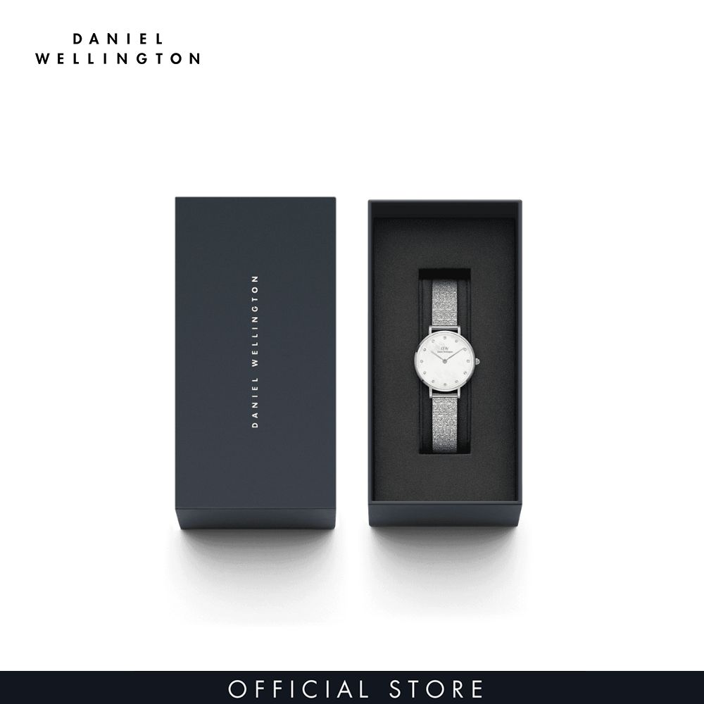 Đồng hồ Nữ Daniel Wellington Lưới - Petite 28 Pressed Piano Lumine S MOP White 28mm DW00100592