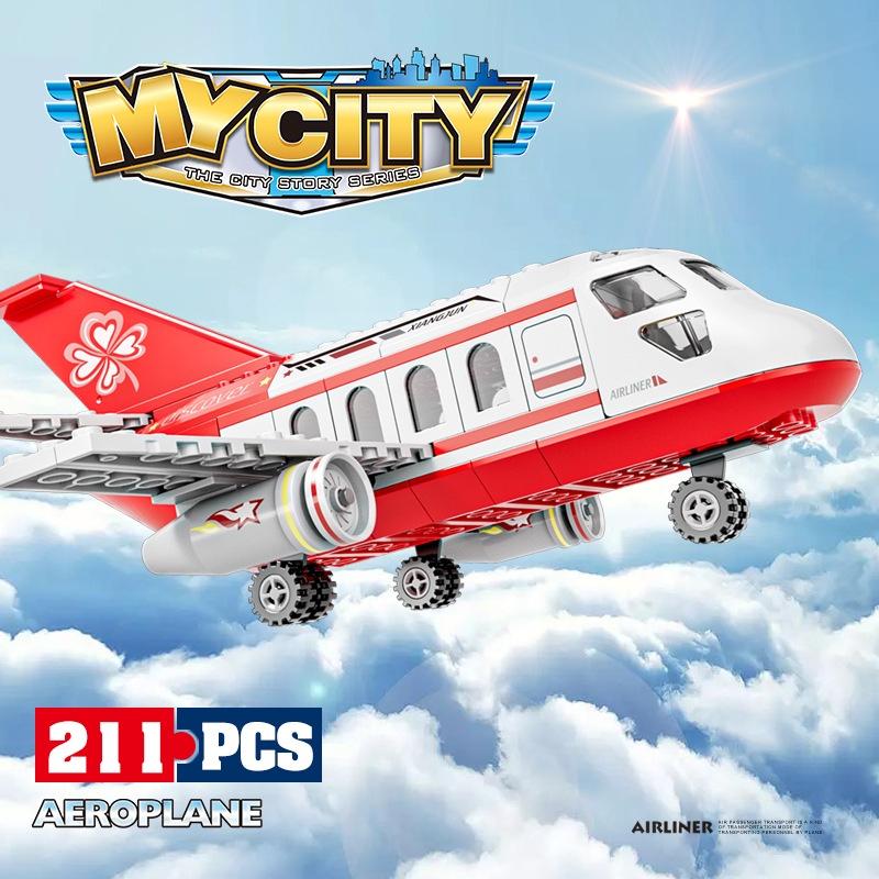 Bộ lắp ráp mô hình Máy bay Thành phố My City - Mẫu 855D Đỏ