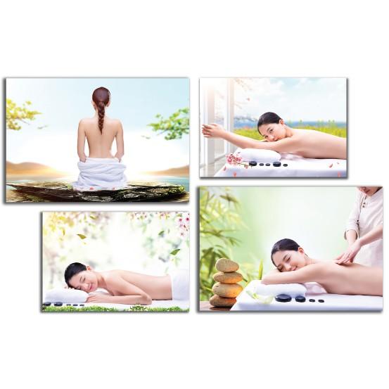 Tranh dán tường tiệm spa, tiệm xông hơi, massage sauna