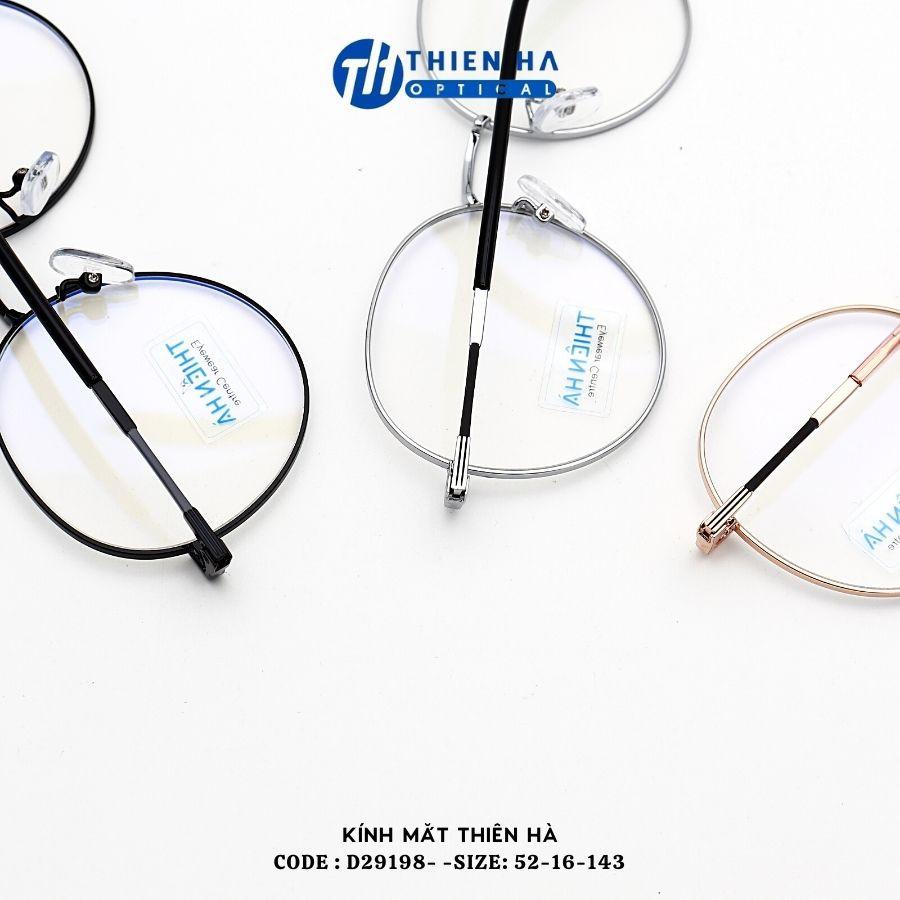 Gọng kính tròn nữ THIÊN HÀ OPTICAL chất liệu kim loại dáng tròn càng mảnh nhẹ size trung nhiều màu D29198