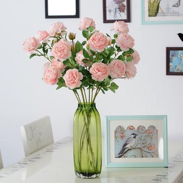 Hoa giả - Hoa hồng Lụa Lucas cao cấp 65cm 2 bông 1 nụ trang trí nhà cửa, nội thất, cửa tiệm