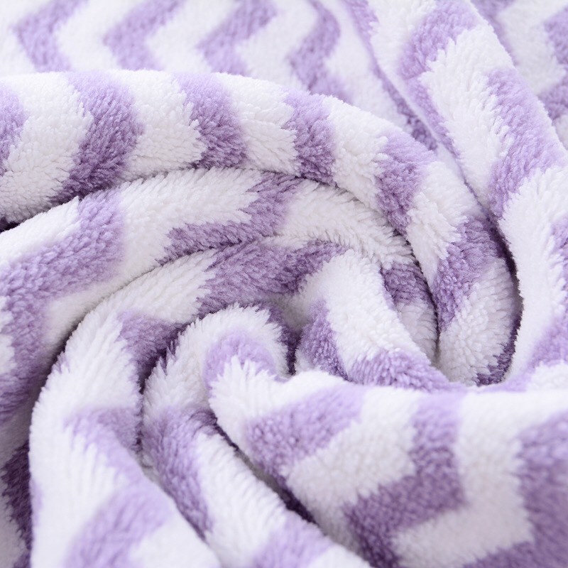 Combo 4 Khăn Mặt Lông Cừu Hàn Quốc Siêu Thấm Hút Cực Mịn - 30x50 cm - Kẻ Zic Zac Nhỏ