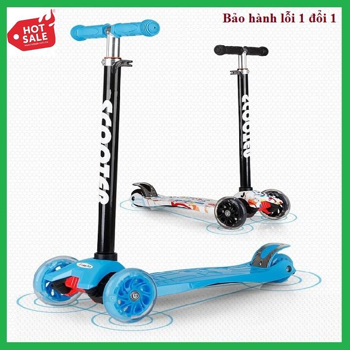 Xe trượt scooter 3 bánh phát sáng, an toàn cho bé, phù hợp cho cả bé trai và bé gái, món quà đặc biệt dành cho bé yêu