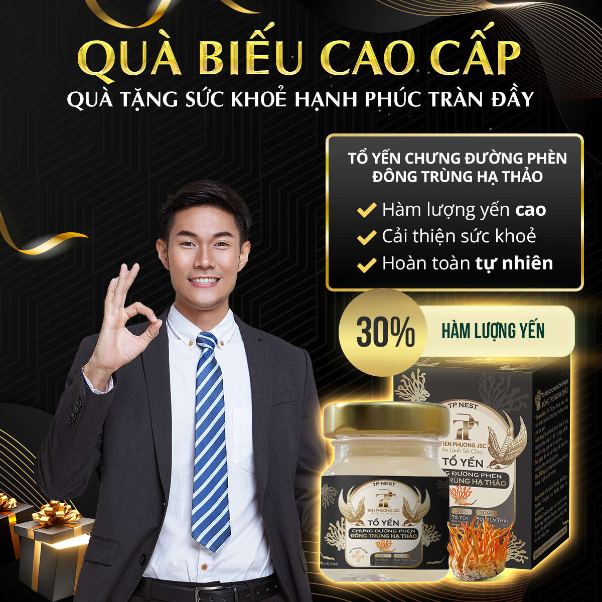 Tổ yến chưng đường phèn Đông trùng hạ thảo - Tiến Phương JSC