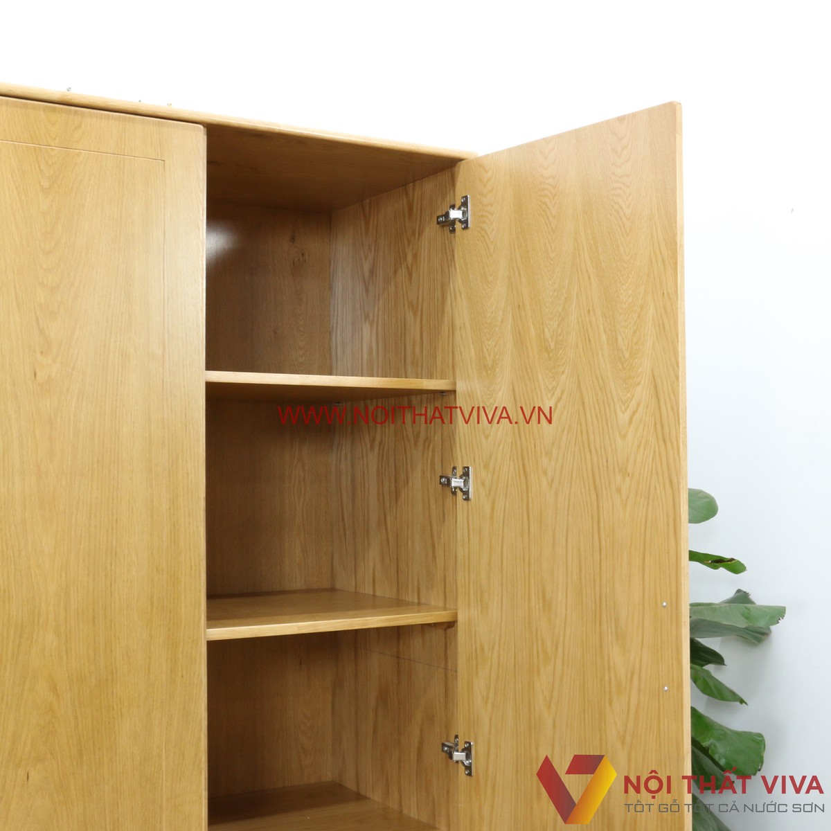 Tủ Quần Áo 3 Cánh Gỗ Tự Nhiên Màu Sồi Chân Cao Hiện Đại Đẹp Giá Rẻ