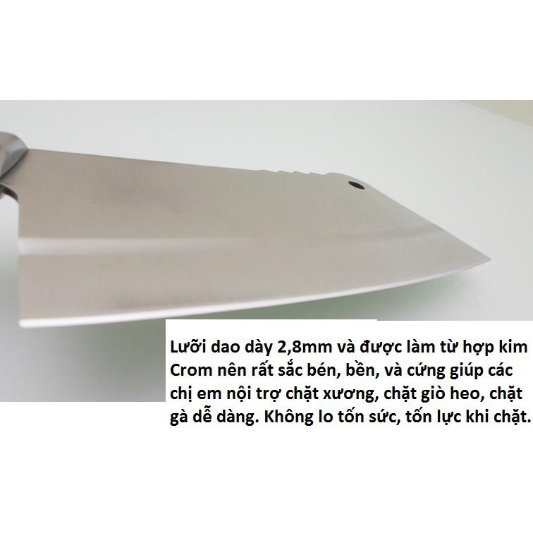 Dao chặt xương chặt gà vịt băm thịt D1 Dao Inox chặt xương siêu bền bỉ an toàn D1
