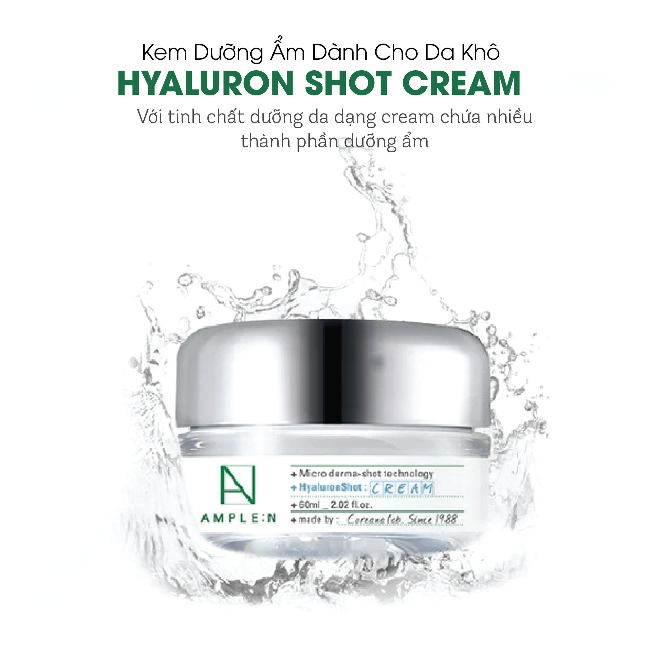 Kem dưỡng da AMPLE:N Hyaluron Shot Cream 60ml