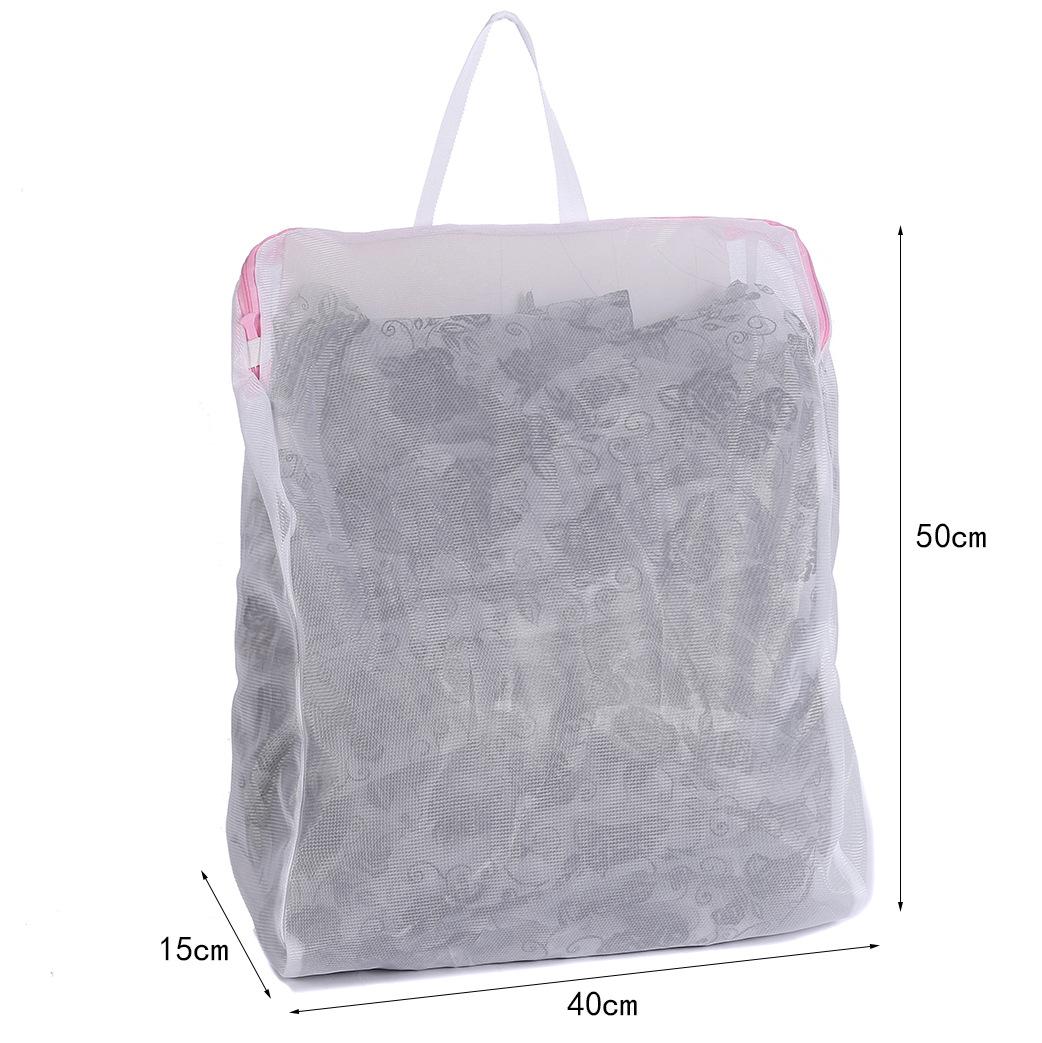 Túi giặt lớn với tay cầm 40*50*15cm Gói 10er với khóa kéo net lưới tốt cho máy giặt Túi giặt có thể tái sử dụng cho ký túc xá và căn hộ đại học