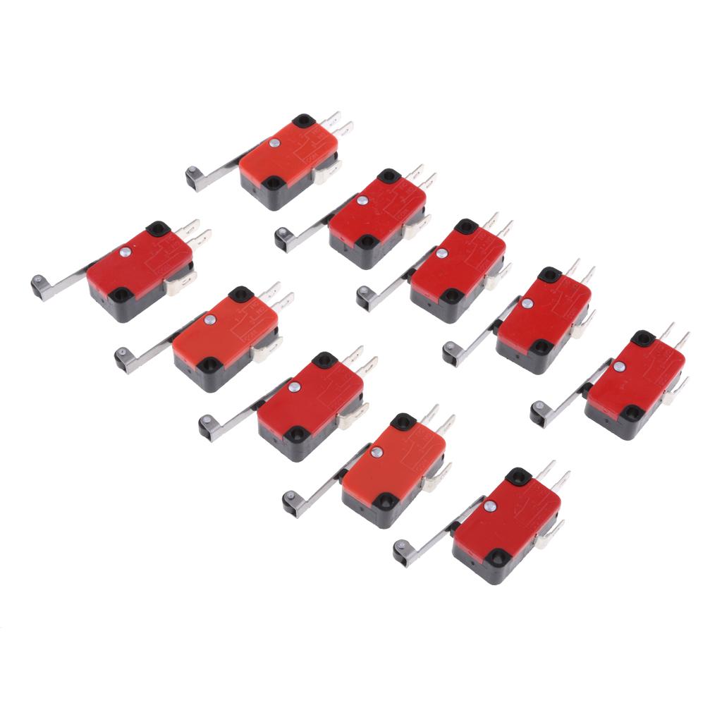 10 Pieces V-156-1C25 Micro Limit Switch Long Hinge Roller Momentary SPDT