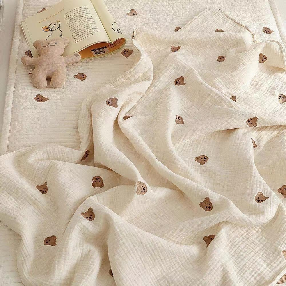 Trẻ Sơ Sinh Bông Gạc Chăn Mùa Xuân Và Mùa Hè Mỏng Phòng Điều Hòa Nguyên Chất Cotton Mềm Nhỏ Bao Chần Gòn