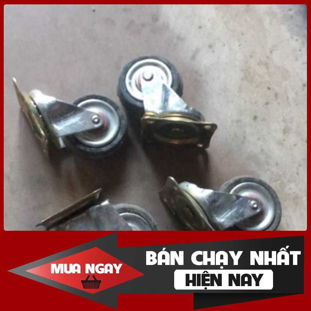 4 chiếc bánh xe 5cm nhựa đen - 4 bánh quay