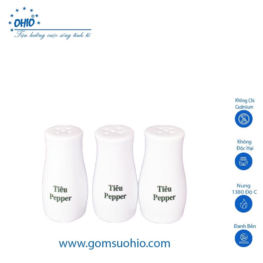 Lọ Gắt Tiêu Sứ Trắng OHIO
