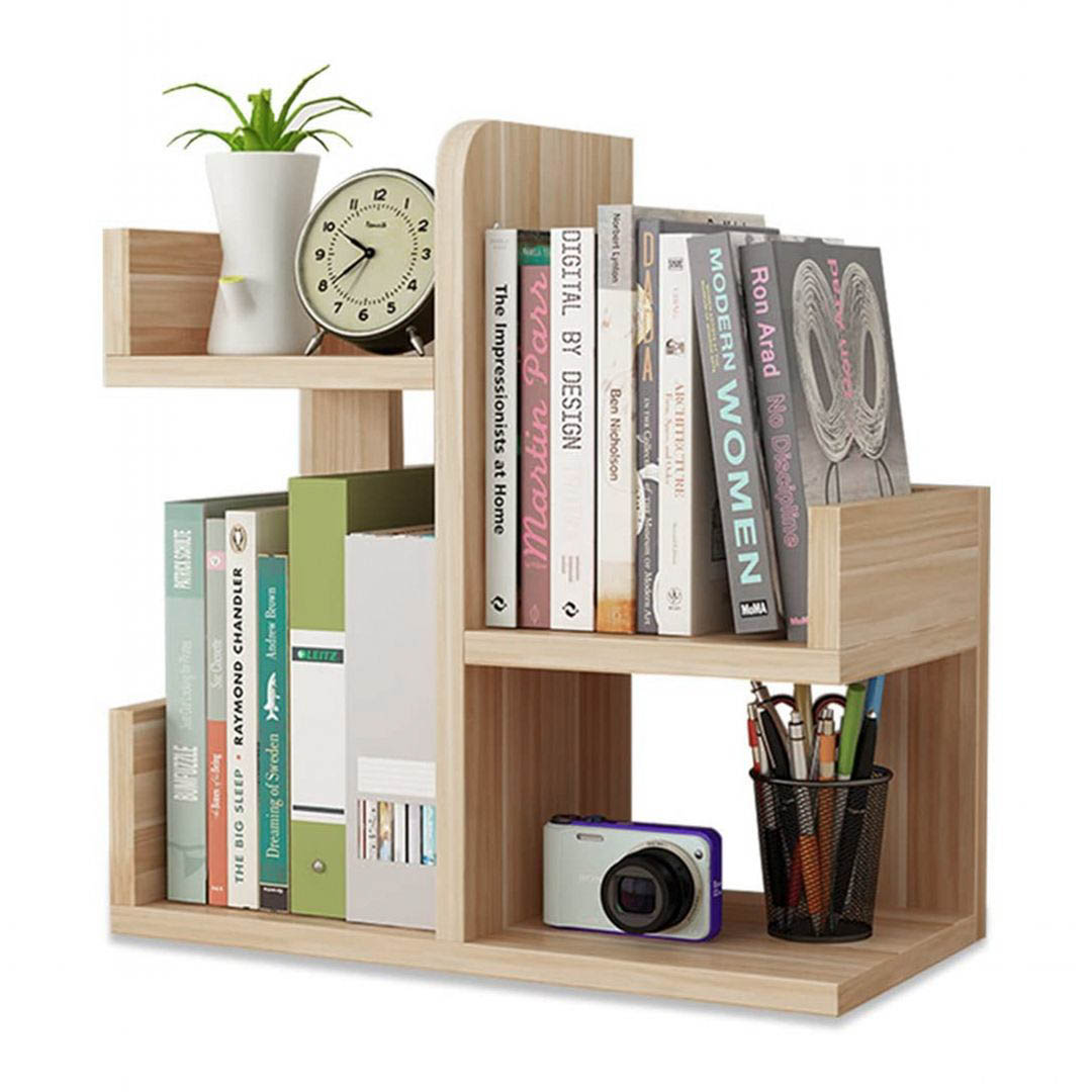 Kệ sách gỗ kệ sách mini trang trí bàn làm việc SMLIFE Akamaru