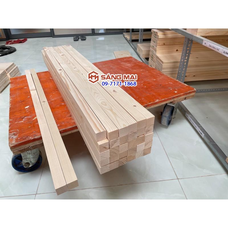 - Thanh gỗ thông vuông 3cm x 3cm x dài 100cm x láng mịn 4 mặt