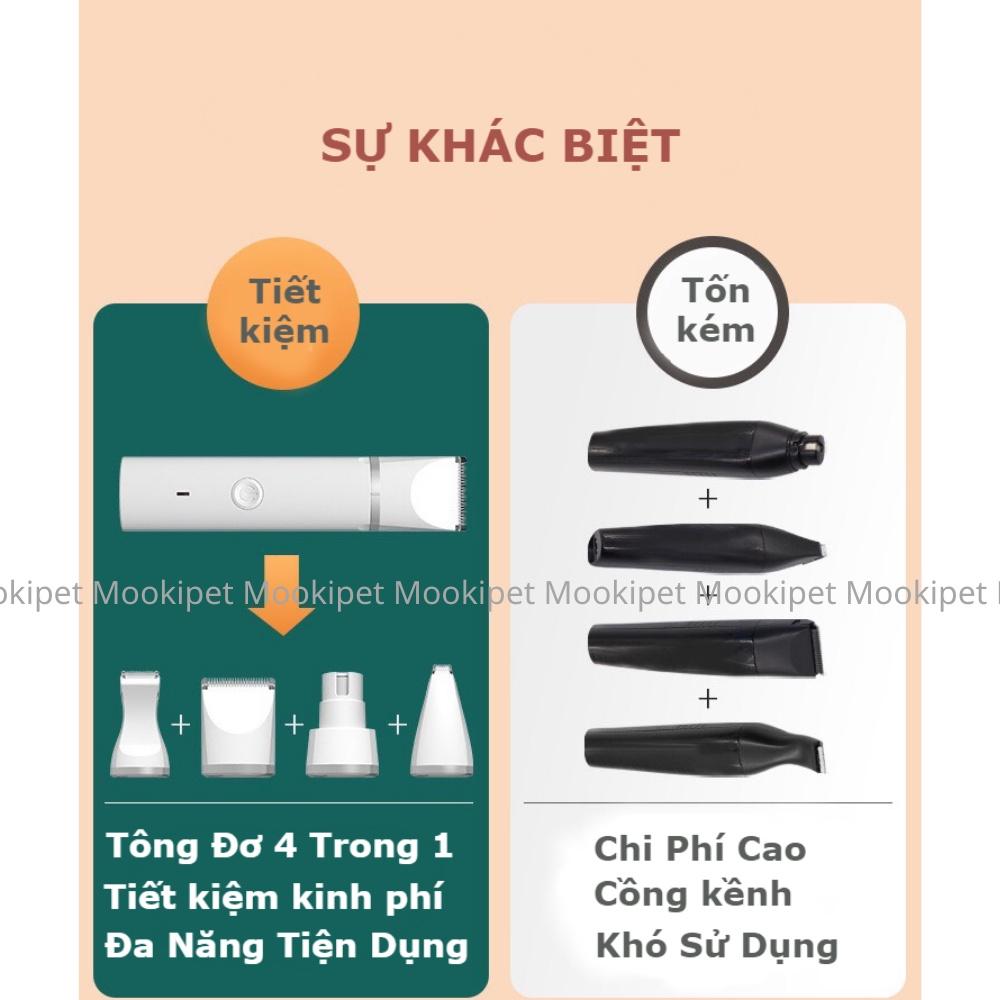 Tông đơ cắt tỉa cho thú cưng 4 trong 1 - cắt tỉa lông chó mèo
