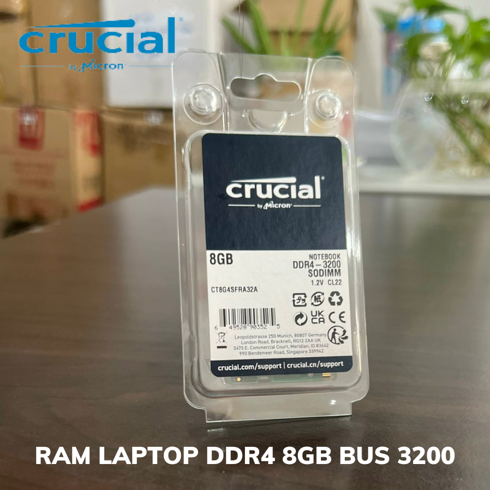 Ram Laptop Crucial DDR4 8GB BUS 3200MHz hàng chính hãng, bảo hành 36 tháng