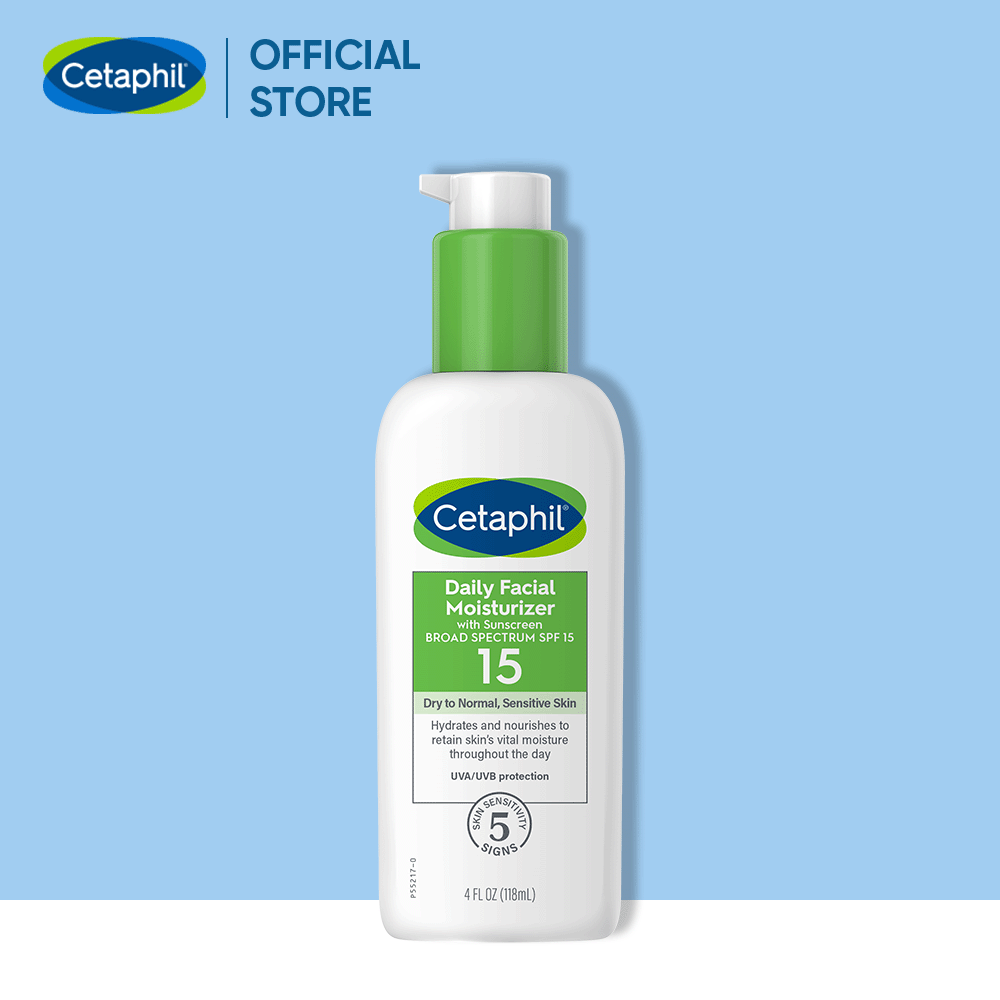 Kem dưỡng ẩm chống nắng cho da nhạy cảm SPF15 Cetaphil Daily Facial Moisturizer 118ml