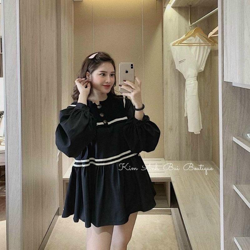 Áo babydoll viền -dưới 55kg-Carotshop