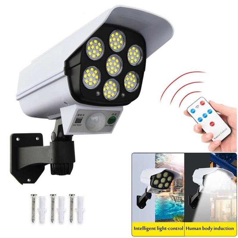 Đèn năng lượng mặt trời giả camera chống trộm tự động bật tắt