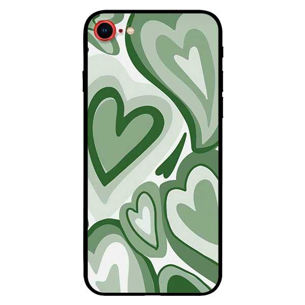 Ốp lưng dành cho iPhone 6 / 6s / 7 / 8 / 7 Plus / 8 Plus / SE 2020 - Tim Viền Xanh Lá