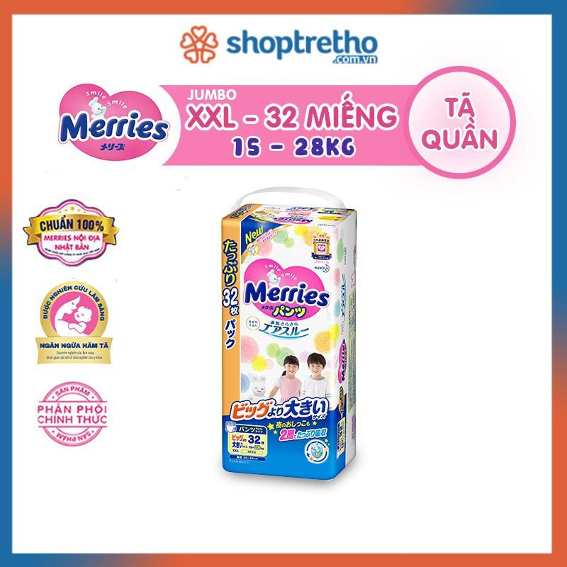 Tã bỉm quần Merries Jumbo XXL32 (cho bé từ 15-28kg)