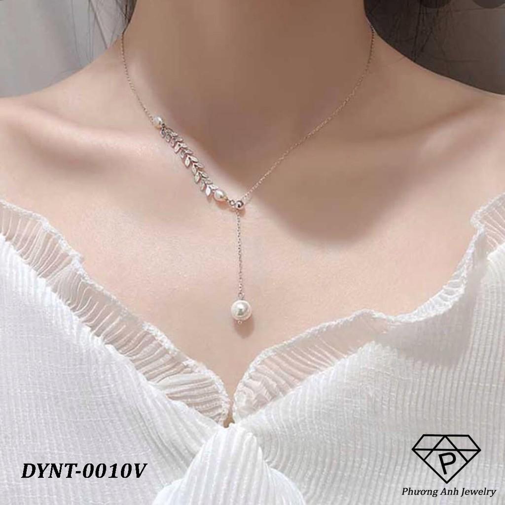 Dây chuyền nữ lá dương xỉ mix hạt trai bạc ta ️PAJ️