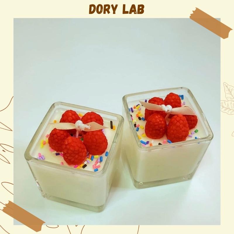 Nến Thơm Handmade Ly Vuông Dâu Rừng Nhiều Mùi Hương - Dory Lab