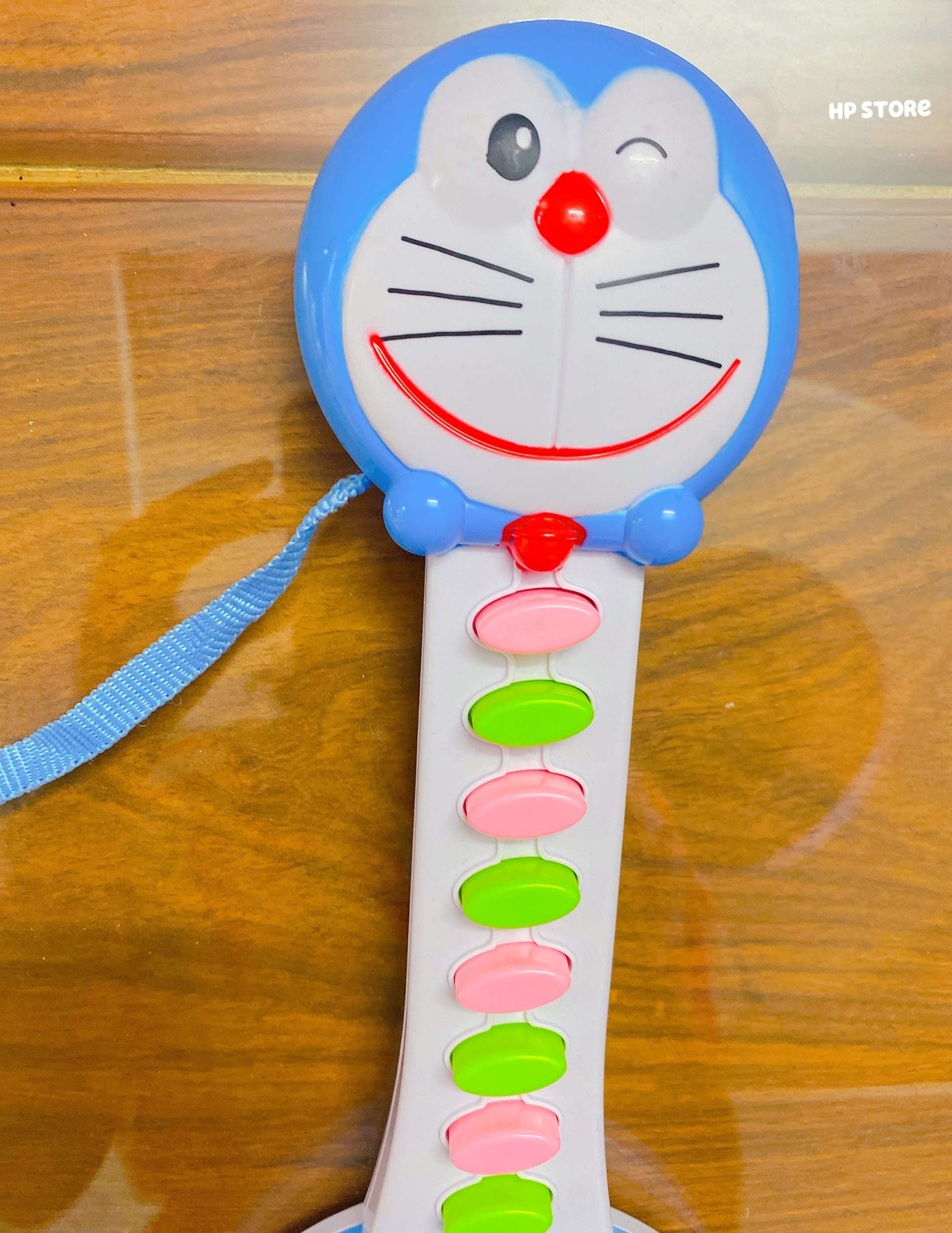 Đàn Đoraemon Ghita Xanh Tặng Pin Size 47cm Cực Đại Có Đèn, Bài Hát, Đàn, Nhạc Đồ Chơi