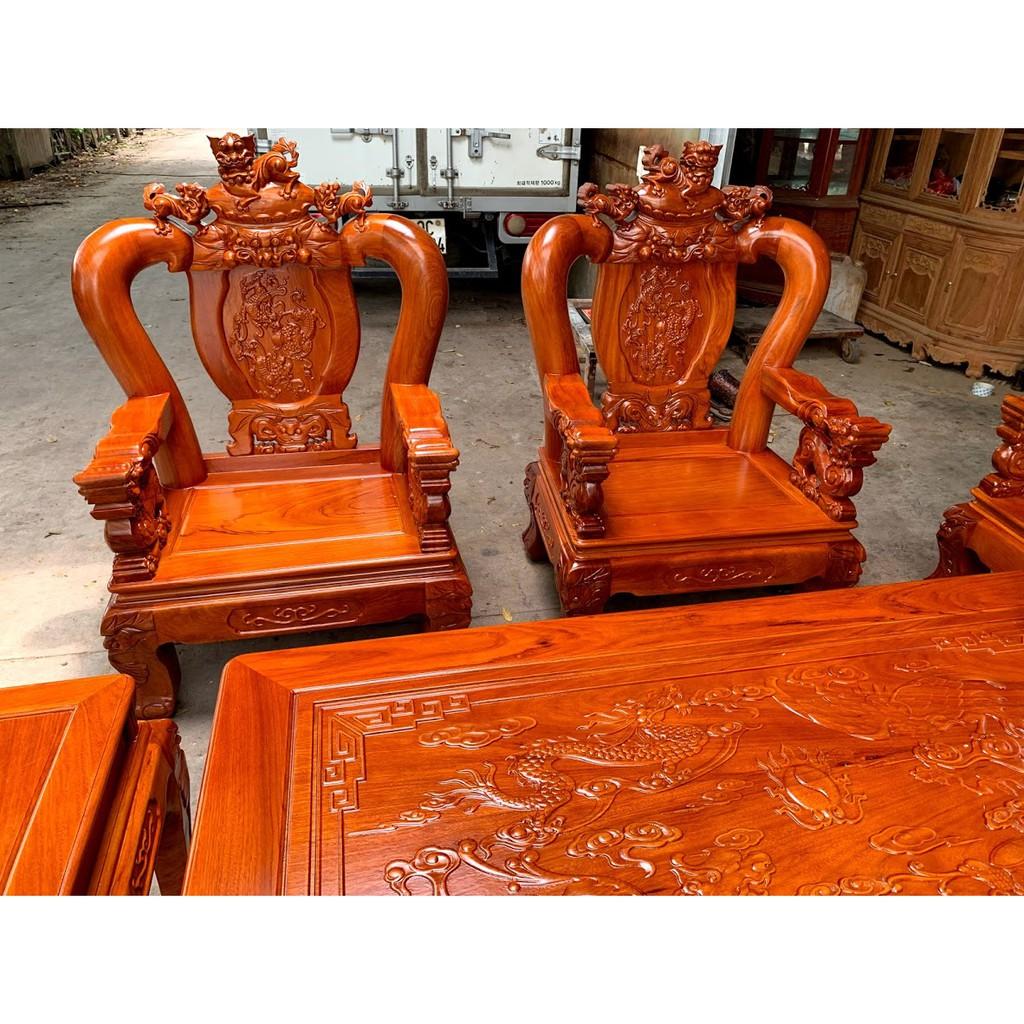 Bộ bàn ghế nghê đỉnh gỗ gõ đỏ