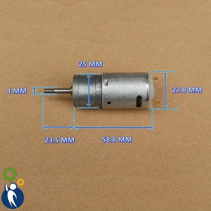 Motor Giảm Tốc 6-24V 235-978rpm Bánh Răng Kim Loại