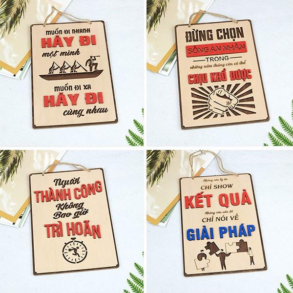 Bảng gỗ decor SLOGAN TRANG TRÍ cửa hiệu văn phòng Kèm quà tặng mỗi đơn hàng