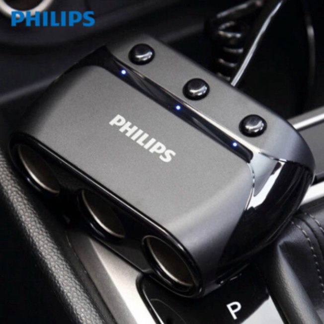 Bộ chia tẩu sạc ô tô cao cấp Philips DLP2019 - Hàng nhập khẩu