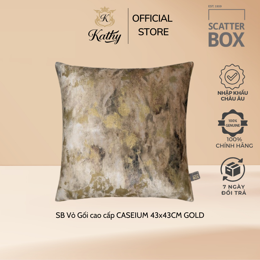 SCATTER BOX Vỏ Gối cao cấp nhập khẩu Ireland Anh Quốc CASEIUM màu GOLD kích thước 43x43CM Phong cách cổ điển