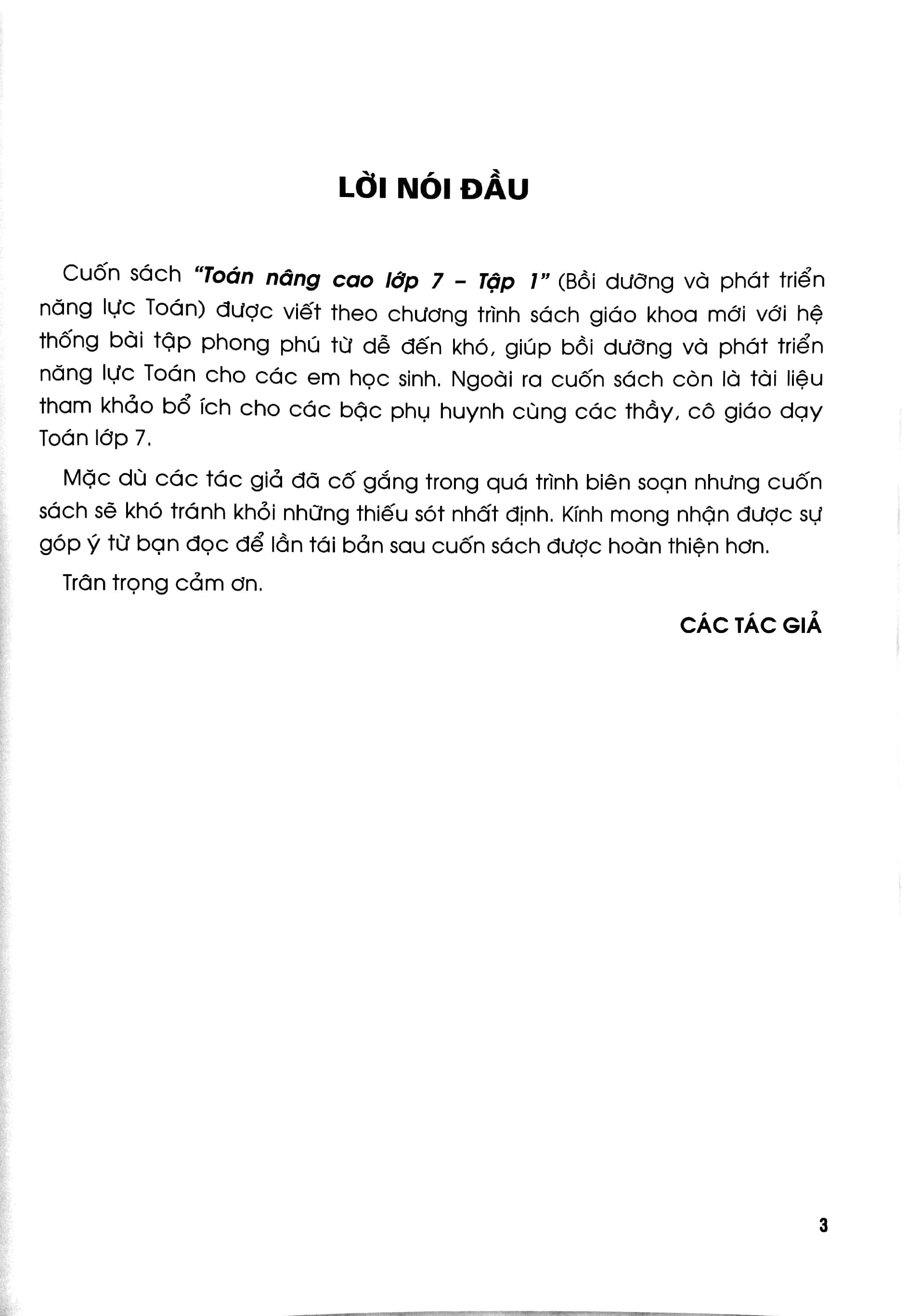 Toán Nâng Cao 7 - Tập 1