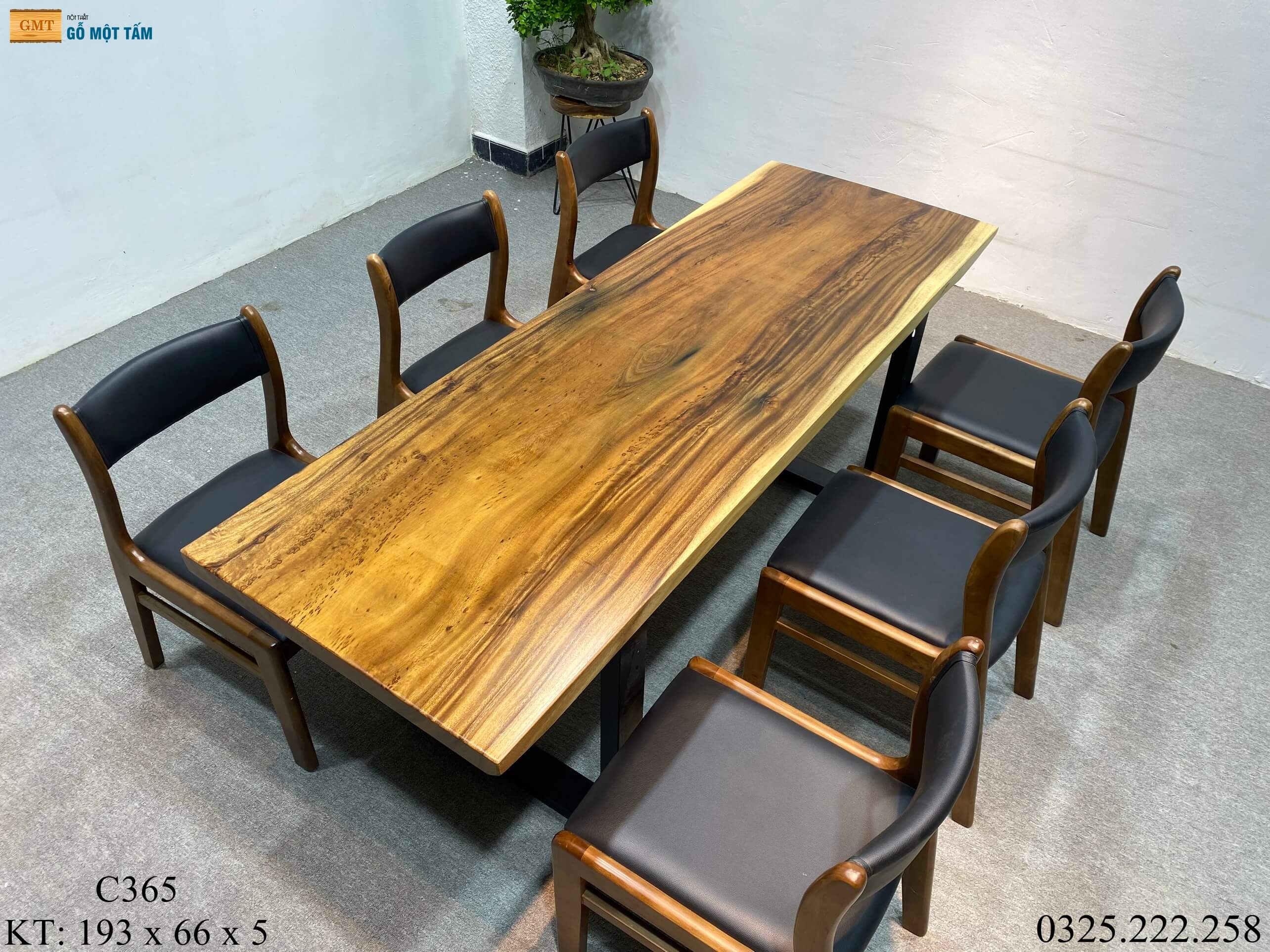 Bàn Làm Việc Gỗ Me Tây, Bàn Cafe Gỗ Me Tây, Bàn Gỗ Me Tây Nguyên Tấm Dài 1,93m Rộng 66cm Dày 5cm
