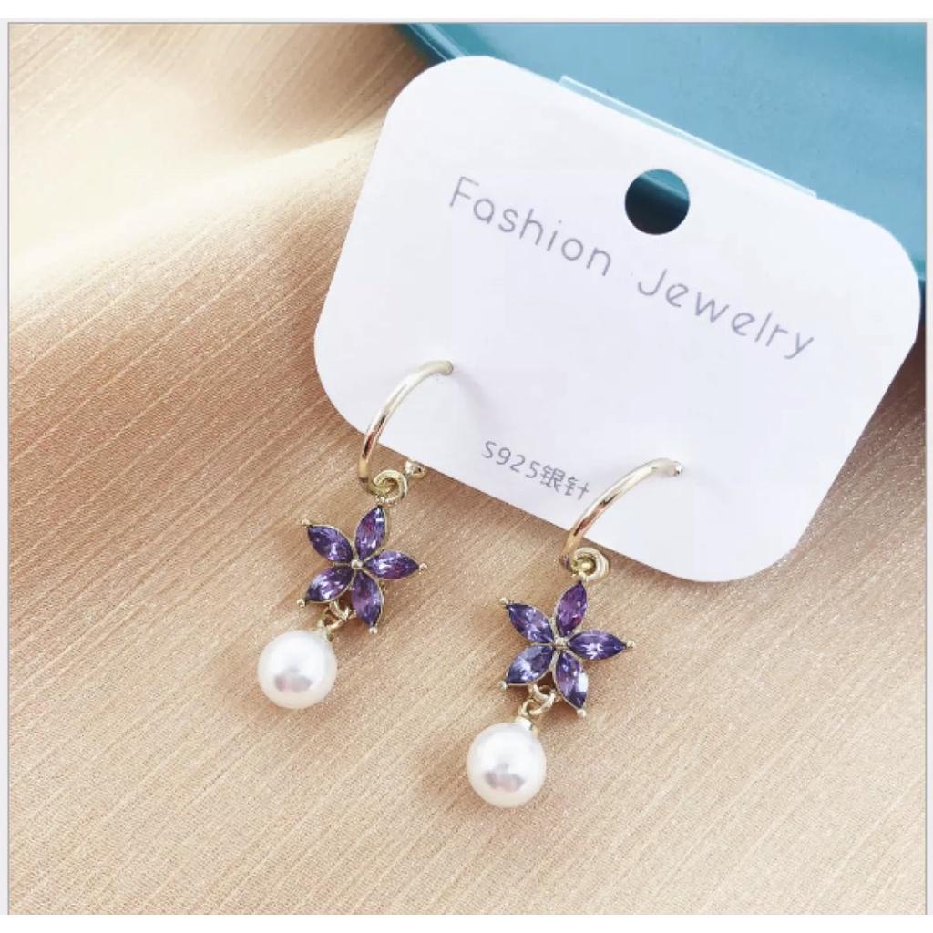 Phụ kiện Bông tai pastel tím xinh