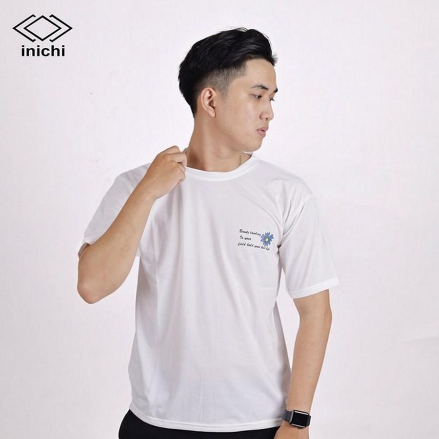Áo thun tay lỡ INICHI A591 phong cách Unisex cho cả nam nữ hình in hoa bông cúc