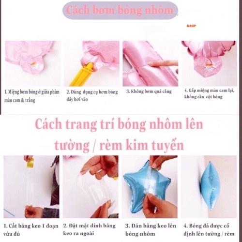 Set bóng nhôm trang trí sinh nhật bé gái