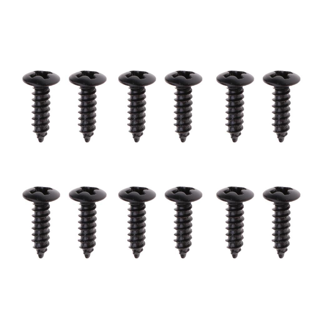 12pcs Pickguard Screws for Guitar Strat Tele - Black