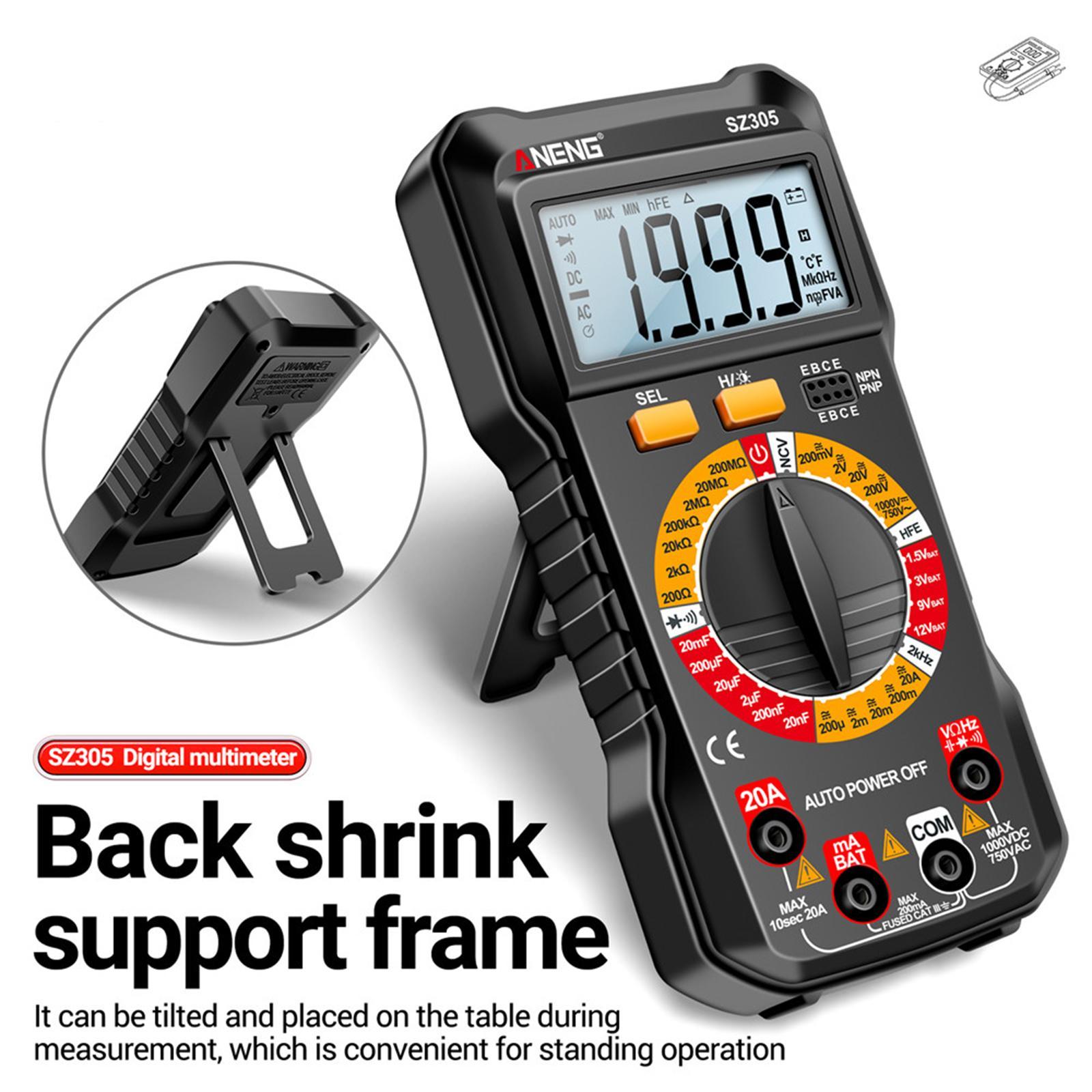 Digital Multimeter Meansures Ncv Auto Range Current Meter Tester
