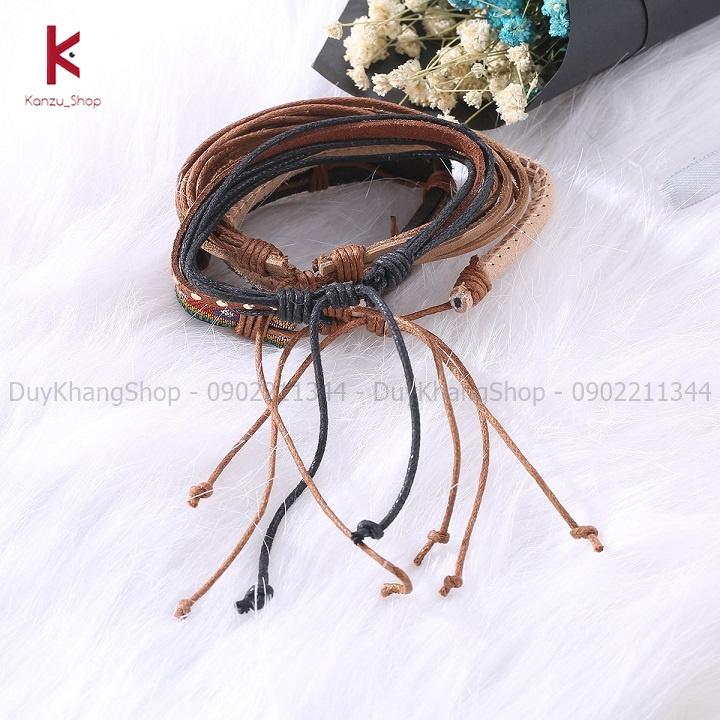 Vòng đeo tay bằng da phong cách vintage thời trang dành cho nam nữ mã VT05