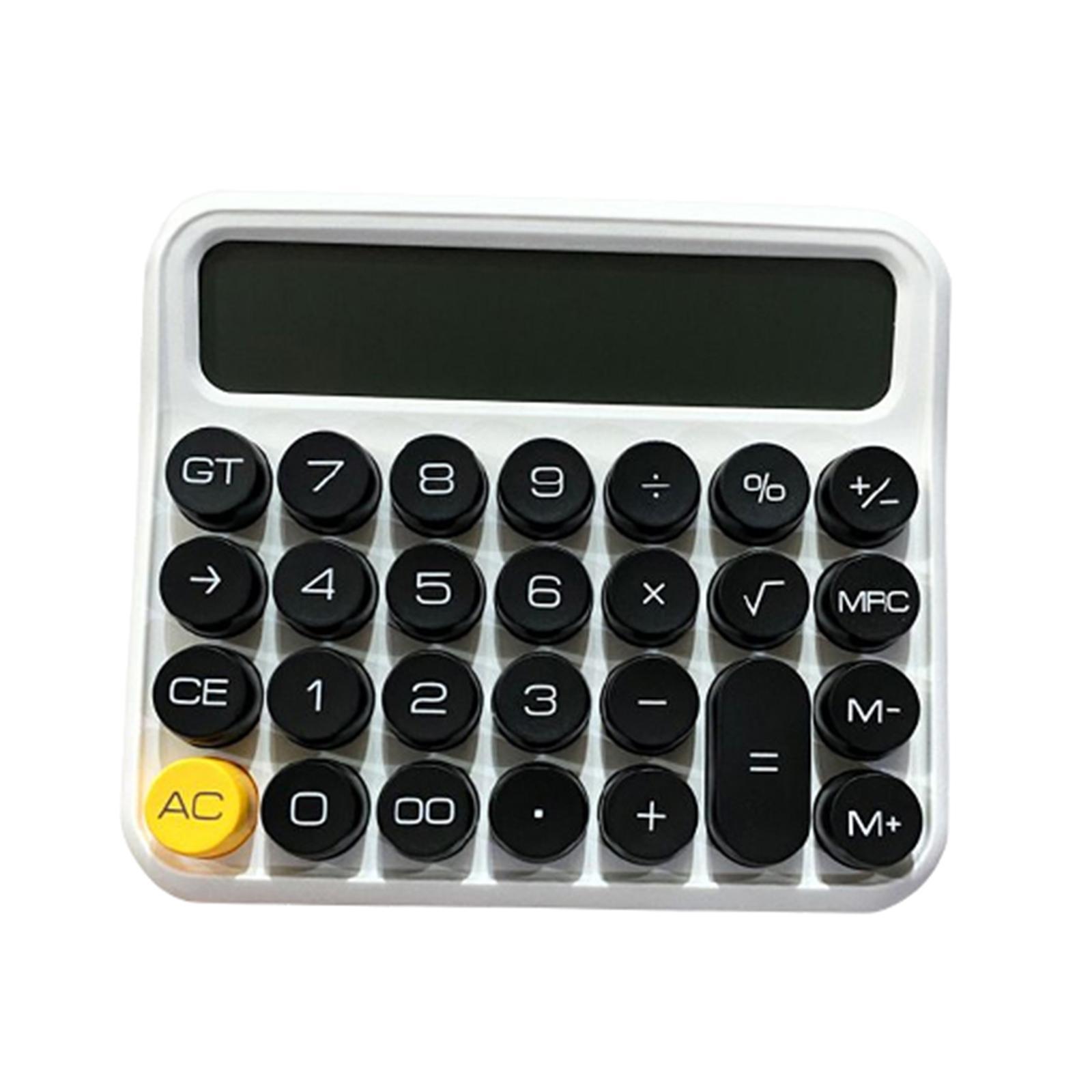 Portable Desktop Calculator Large Display Big Button 12 digits for Home Khaki