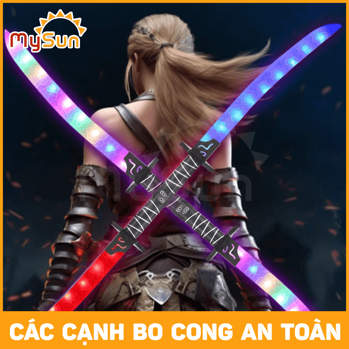 Kiếm Katana Nhật nhựa phát ánh sáng đồ chơi Samurai mini giá rẻ như thật cho bé trai tặng PIN MySun