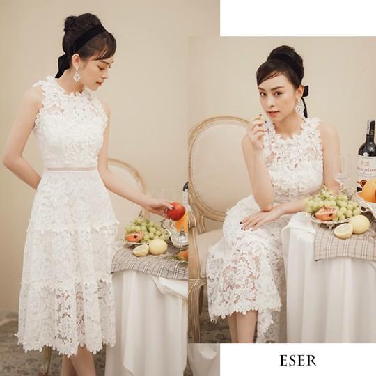 Đầm ren trắng dự tiệc ôm body Eser Dress cực sang chảnh