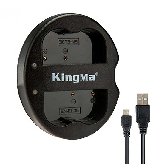 BỘ 2 PIN VÀ 1 ĐỐC SẠC ĐÔI KINGMA CHO PIN NIKON EN-EL3E- HÀNG CHÍNH HÃNG