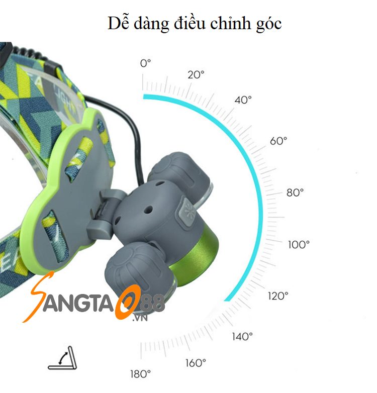 Đèn pin 3 bóng led đội đầu siêu sáng đa năng cao cấp F537 (Tặng móc treo chai nước mini -giao màu ngẫu nhiên)