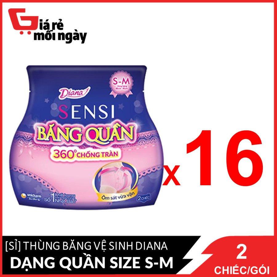 Nguyên thùng Băng vệ sinh Diana dạng quần Size S-M 2 chiếc/góiX16