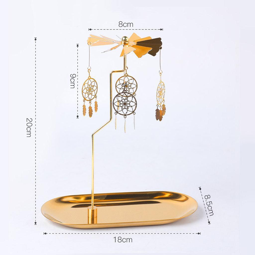 2x Golden Candle Holders Plate Home Candlesticks for Decorative