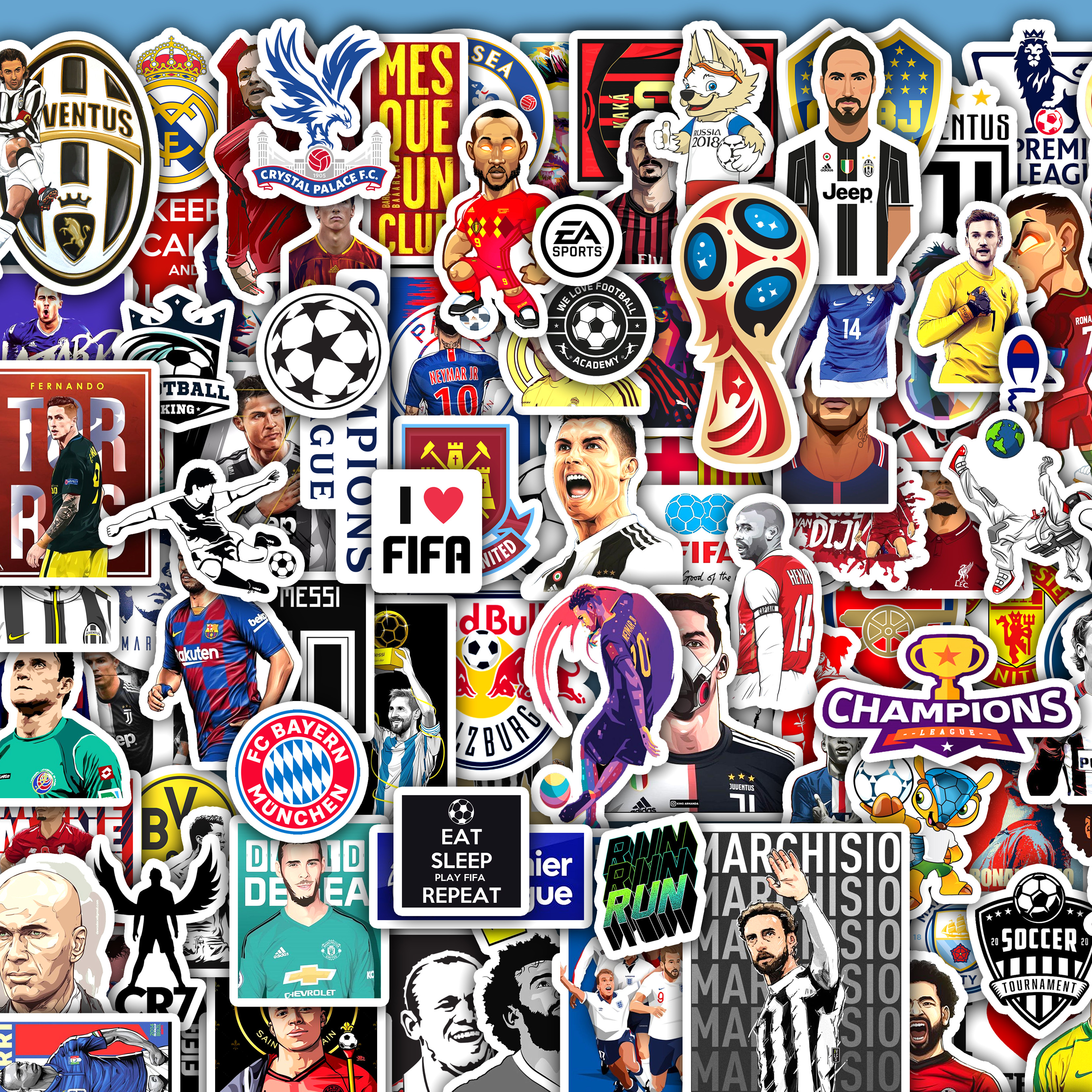 Set 50 Hình Sticker Chủ Đề FiFa | Sticker Dán Điện Thoại , Dán Nón Bảo Hiểm , Dán Vali